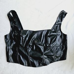 Boohoo Faux Leather Corset Top